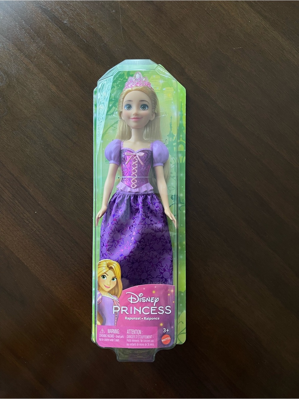 Mattel Rapunzel Doll in Purple Dress with Pink Tiara